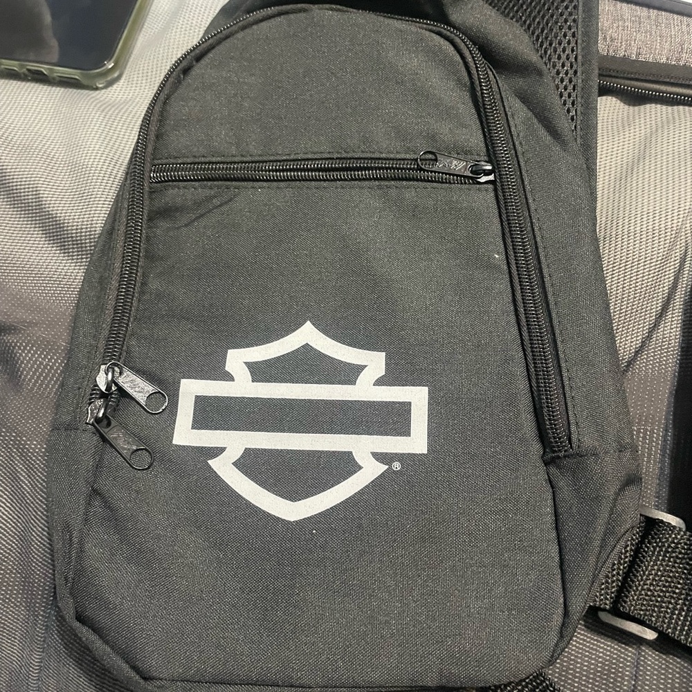 Harley-Davidson Black Backpack Sling Bag with Emblem